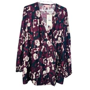 NWT Simple Wish Plum Wrap Tunic mini Dress women size EU 46 Xl/ XXL